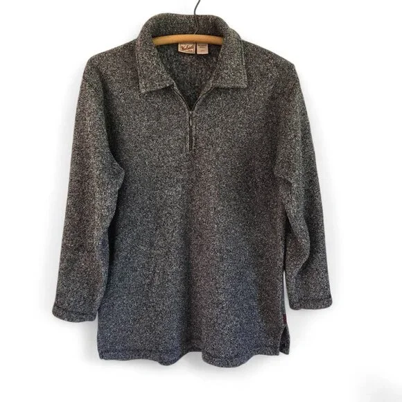 Woolrich Womens Original Outdoorwear Half-Zip Sweater Small Cozy Gray Wool-Blend - Picture 3 of 16